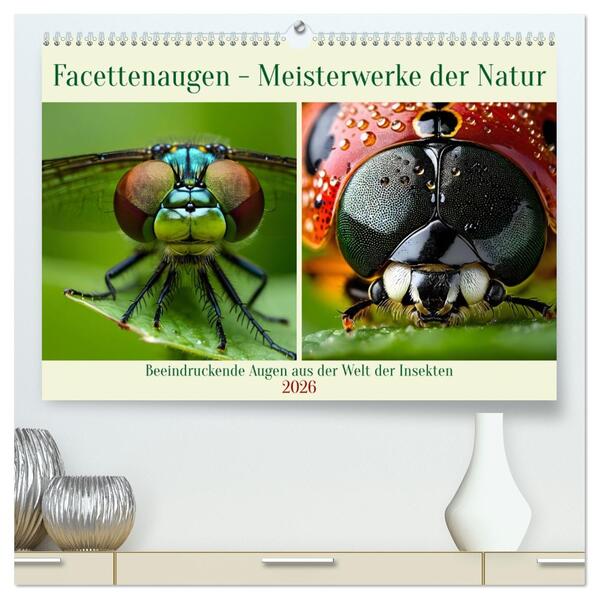 Facettenaugen - Meisterwerke der Natur (hochwertiger Premium Wandkalender 2026 DIN A2 quer) Kunstdruck in Hochglanz
