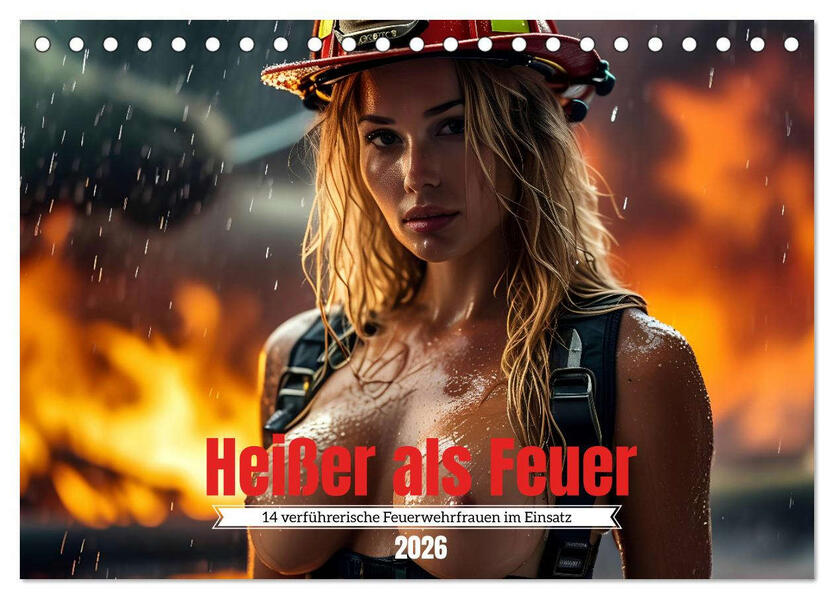 Heißer als Feuer: 14 verführerische Feuerwehrfrauen im Einsatz (Tischkalender 2026 DIN A5 quer) CALVENDO Monatskalender