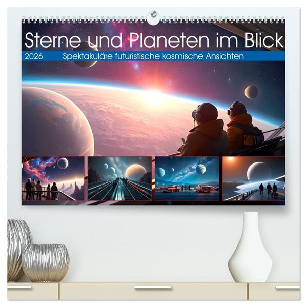 Sterne und Planeten im Blick (hochwertiger Premium Wandkalender 2026 DIN A2 quer) Kunstdruck in Hochglanz