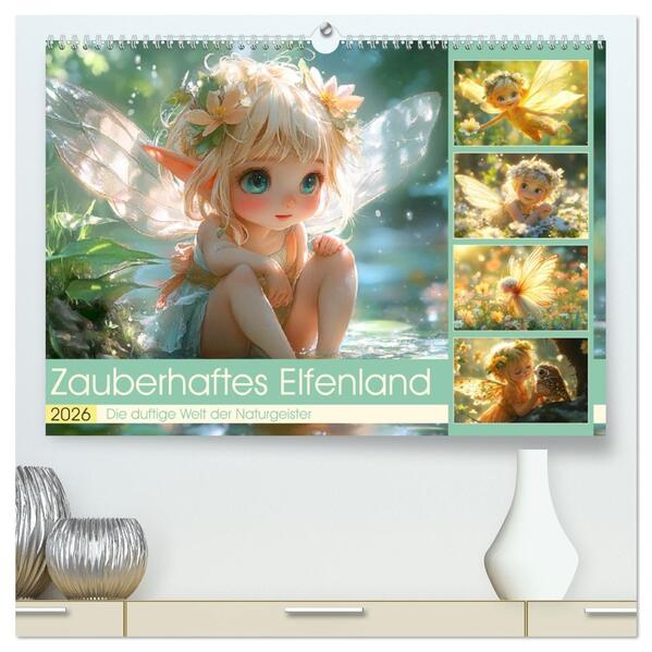 Zauberhaftes Elfenland. Die duftige Welt der Naturgeister (hochwertiger Premium Wandkalender 2026 DIN A2 quer) Kunstdruck in Hochglanz