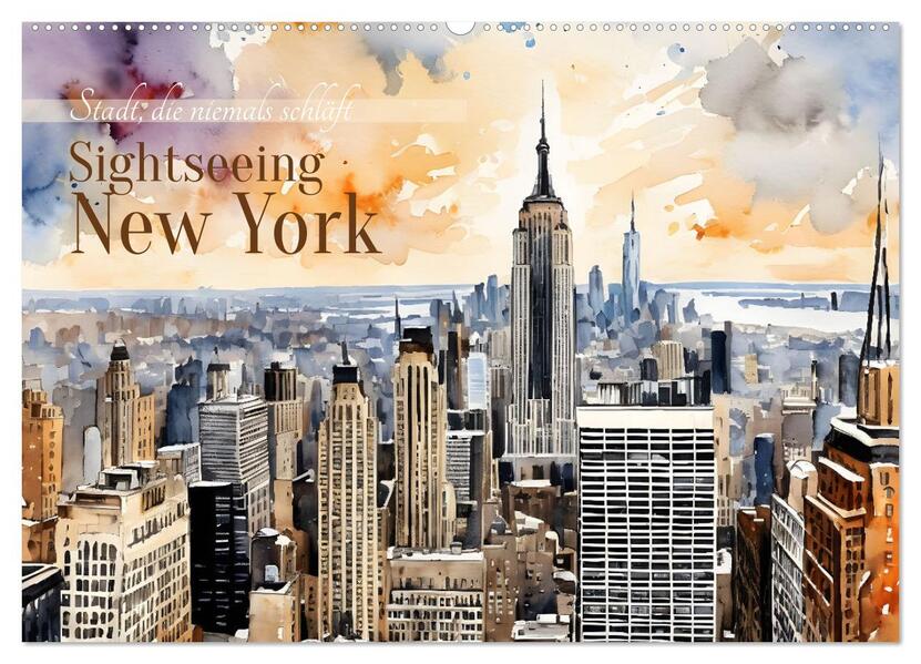Sightseeing New York (Wandkalender 2026 DIN A2 quer) CALVENDO Monatskalender
