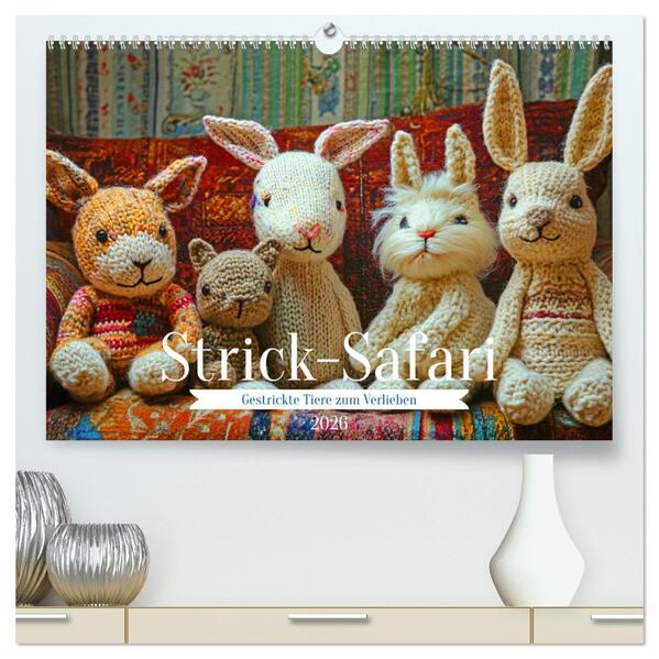 Strick-Safari - Gestrickte Tiere zum Verlieben (hochwertiger Premium Wandkalender 2026 DIN A2 quer) Kunstdruck in Hochglanz
