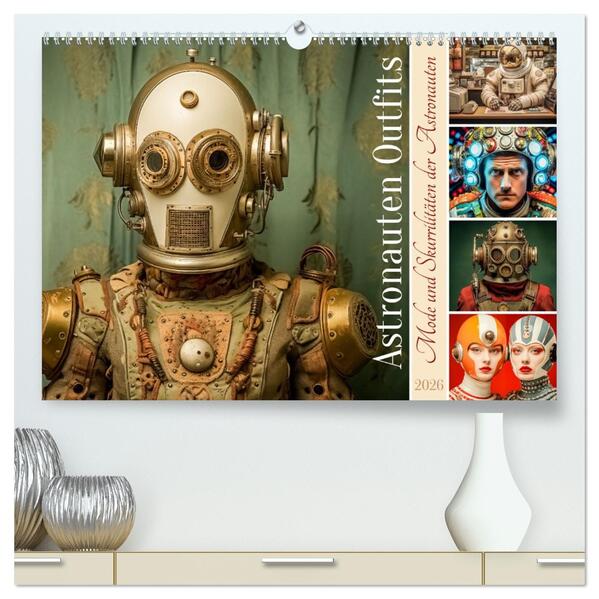 Astronauten Outfits (hochwertiger Premium Wandkalender 2026 DIN A2 quer) Kunstdruck in Hochglanz