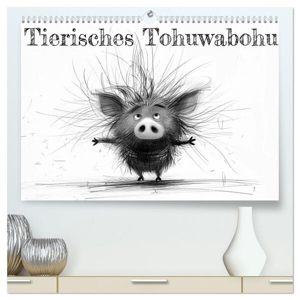 Tierisches Tohuwabohu (hochwertiger Premium Wandkalender 2026 DIN A2 quer) Kunstdruck in Hochglanz