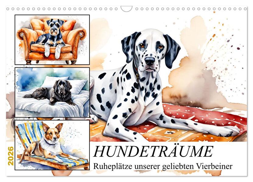 Hundeträume (Wandkalender 2026 DIN A3 quer) CALVENDO Monatskalender
