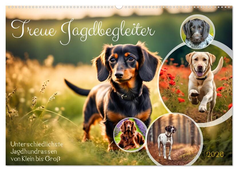 Treue Jagdbegleiter (Wandkalender 2026 DIN A2 quer) CALVENDO Monatskalender