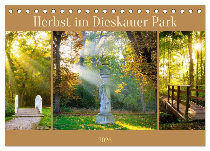 Herbst im Dieskauer Park (Tischkalender 2026 DIN A5 quer) CALVENDO Monatskalender