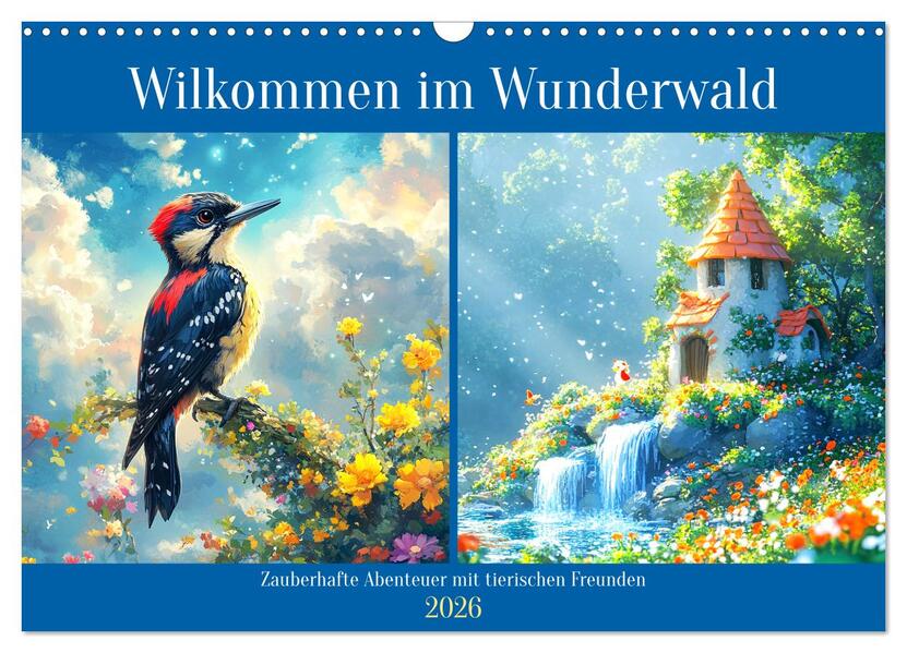 Willkommen im Wunderwald. Zauberhafte Abenteuer mit tierischen Freunden (Wandkalender 2026 DIN A3 quer) CALVENDO Monatskalender