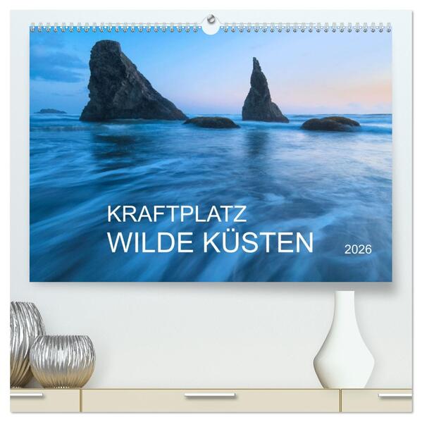 Kraftplatz Wilde Küsten (hochwertiger Premium Wandkalender 2026 DIN A2 quer) Kunstdruck in Hochglanz