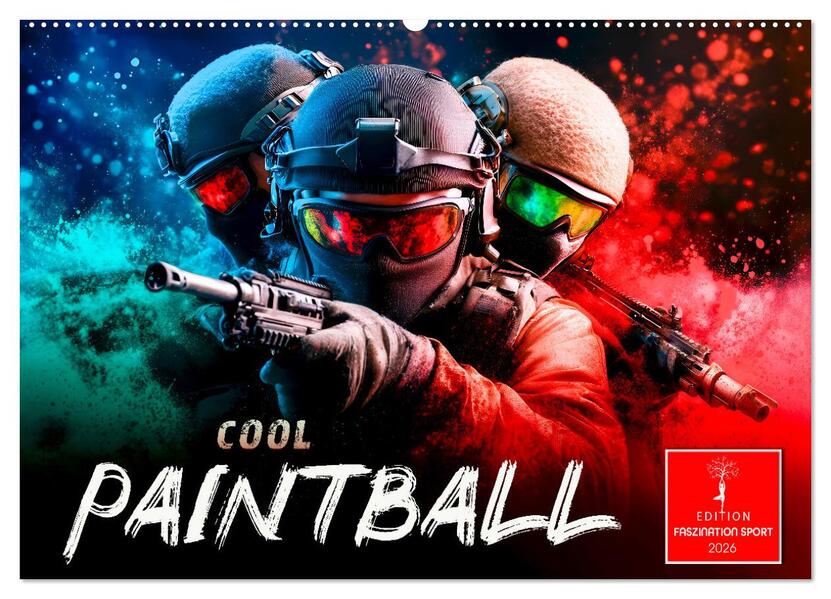 Paintball cool (Wandkalender 2026 DIN A2 quer) CALVENDO Monatskalender
