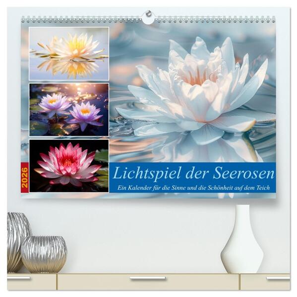 Lichtspiel der Seerosen (hochwertiger Premium Wandkalender 2026 DIN A2 quer) Kunstdruck in Hochglanz