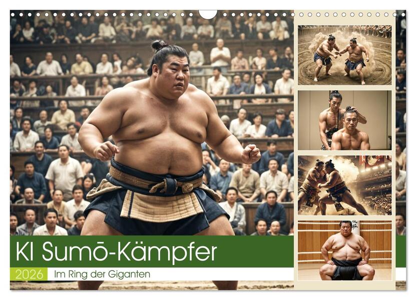 KI Sumo-Kämpfer Im Ring der Giganten (Wandkalender 2026 DIN A3 quer) CALVENDO Monatskalender