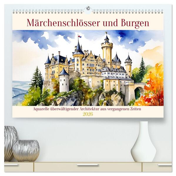 Märchenschlösser und Burgen (hochwertiger Premium Wandkalender 2026 DIN A2 quer) Kunstdruck in Hochglanz