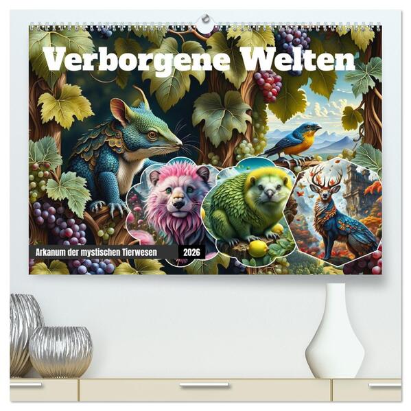 Verborgene Welten: Arkanum der mystischen Tierwesen (hochwertiger Premium Wandkalender 2026 DIN A2 quer) Kunstdruck in Hochglanz