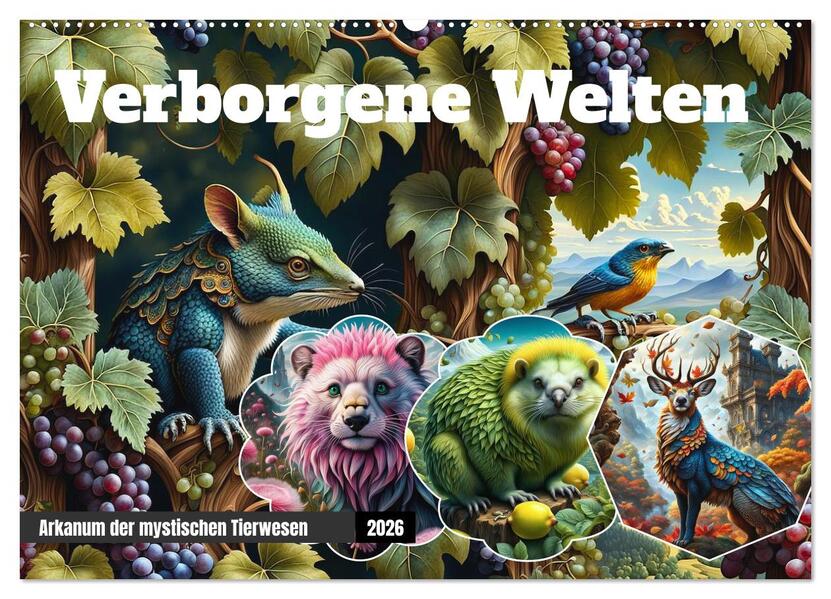 Verborgene Welten: Arkanum der mystischen Tierwesen (Wandkalender 2026 DIN A2 quer) CALVENDO Monatskalender