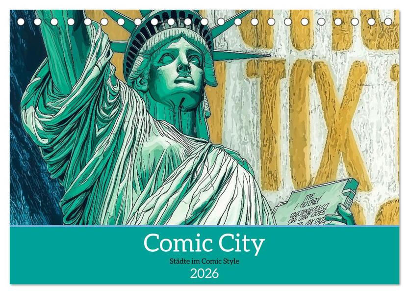 Comic City (Tischkalender 2026 DIN A5 quer) CALVENDO Monatskalender