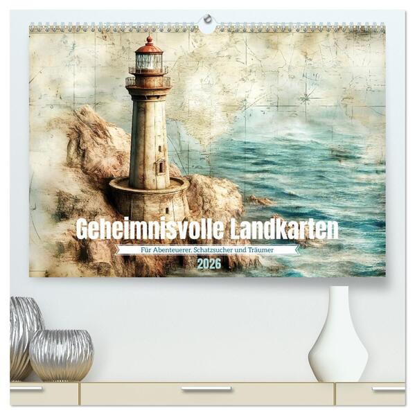 Geheimnisvolle Landkarten (hochwertiger Premium Wandkalender 2026 DIN A2 quer) Kunstdruck in Hochglanz