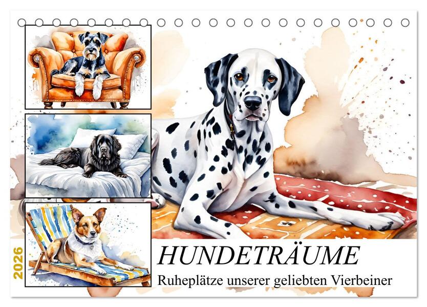 Hundeträume (Tischkalender 2026 DIN A5 quer) CALVENDO Monatskalender