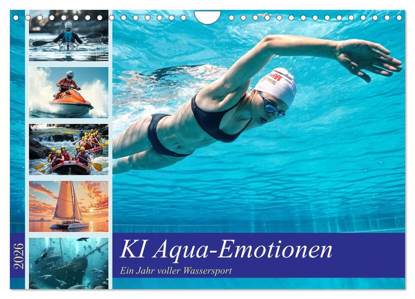KI Aqua-Emotionen - Ein Jahr voller Wassersport (Wandkalender 2026 DIN A4 quer) CALVENDO Monatskalender
