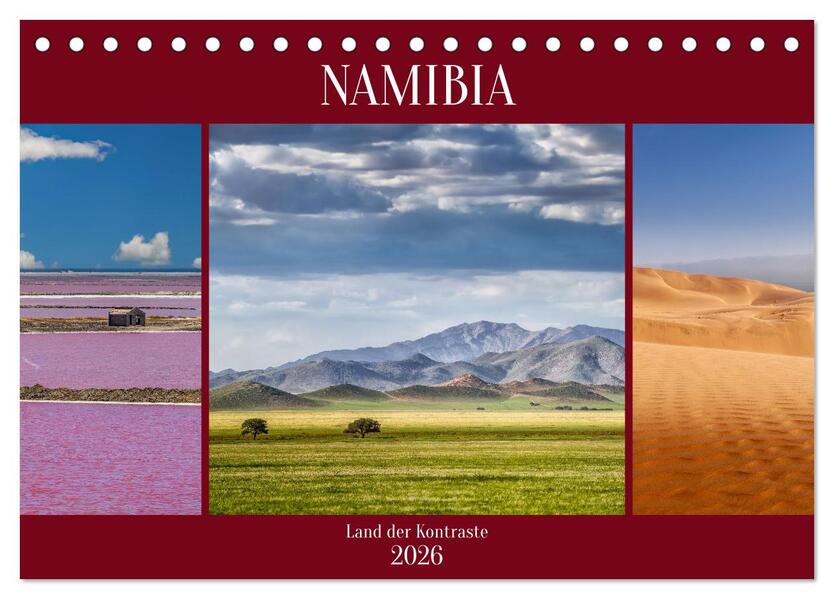 Namibia - Land der Kontraste (Tischkalender 2026 DIN A5 quer) CALVENDO Monatskalender