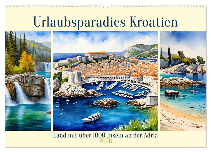 Urlaubsparadies Kroatien (Wandkalender 2026 DIN A2 quer) CALVENDO Monatskalender