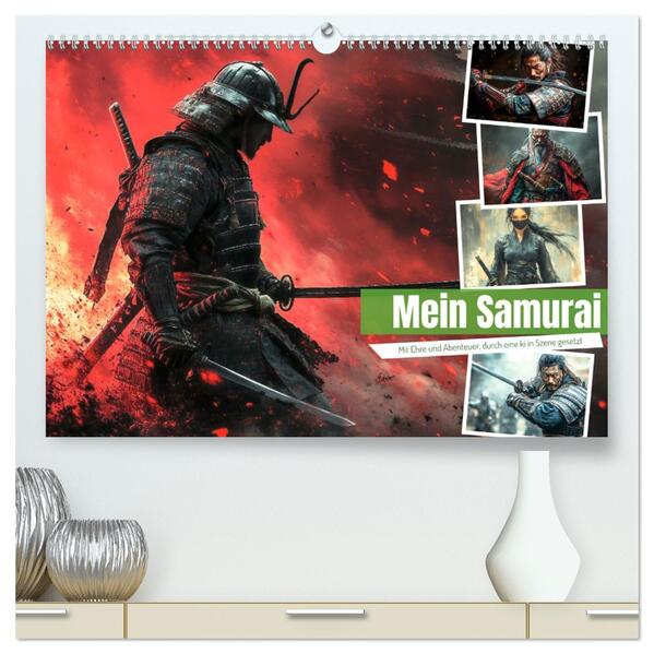 Mein Samurai (hochwertiger Premium Wandkalender 2026 DIN A2 quer) Kunstdruck in Hochglanz