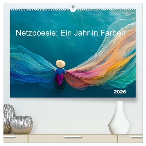 Netzpoesie: Ein Jahr in Farben (hochwertiger Premium Wandkalender 2026 DIN A2 quer) Kunstdruck in Hochglanz