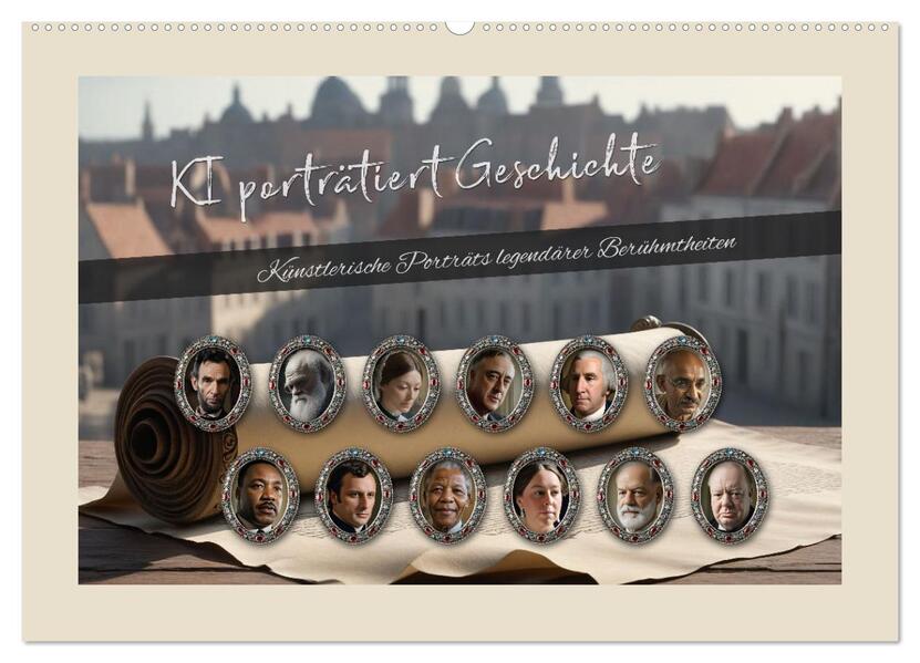 KI porträtiert Geschichte (Wandkalender 2026 DIN A2 quer) CALVENDO Monatskalender