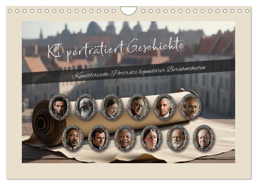 KI porträtiert Geschichte (Wandkalender 2026 DIN A4 quer) CALVENDO Monatskalender