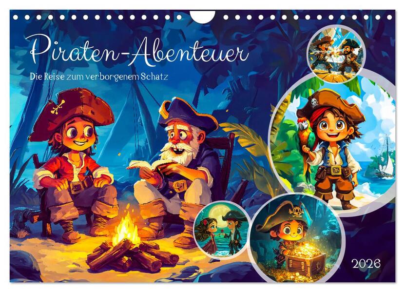 Piraten-Abenteuer - Die Reise zum verborgenen Schatz (Wandkalender 2026 DIN A4 quer) CALVENDO Monatskalender