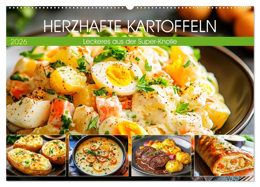 Herzhafte Kartoffeln. Leckeres aus der Super-Knolle (Wandkalender 2026 DIN A2 quer) CALVENDO Monatskalender
