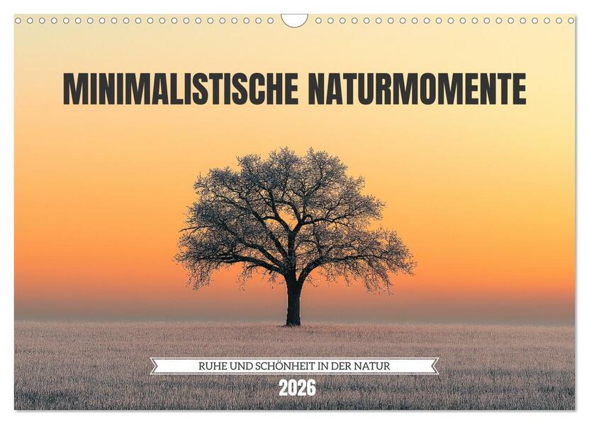 Minimalistische Naturmomente - Ruhe und Schönheit in der Natur (Wandkalender 2026 DIN A3 quer) CALVENDO Monatskalender