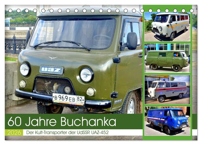 60 Jahre Buchanka - Der Kult-Transporter der UdSSR UAZ-452 (Tischkalender 2026 DIN A5 quer) CALVENDO Monatskalender