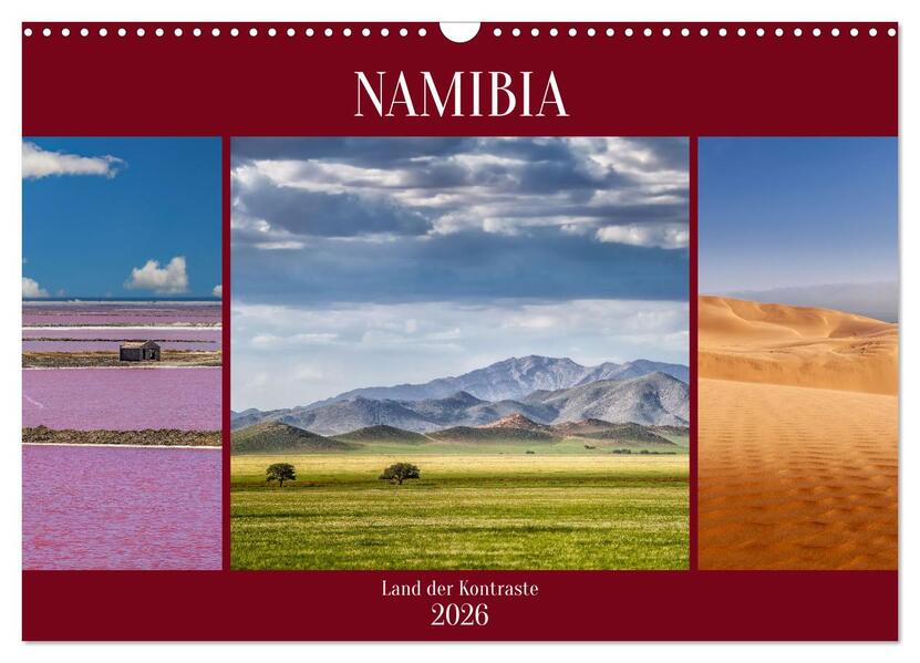Namibia - Land der Kontraste (Wandkalender 2026 DIN A3 quer) CALVENDO Monatskalender
