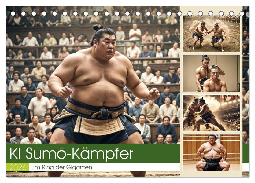 KI Sumo-Kämpfer Im Ring der Giganten (Tischkalender 2026 DIN A5 quer) CALVENDO Monatskalender