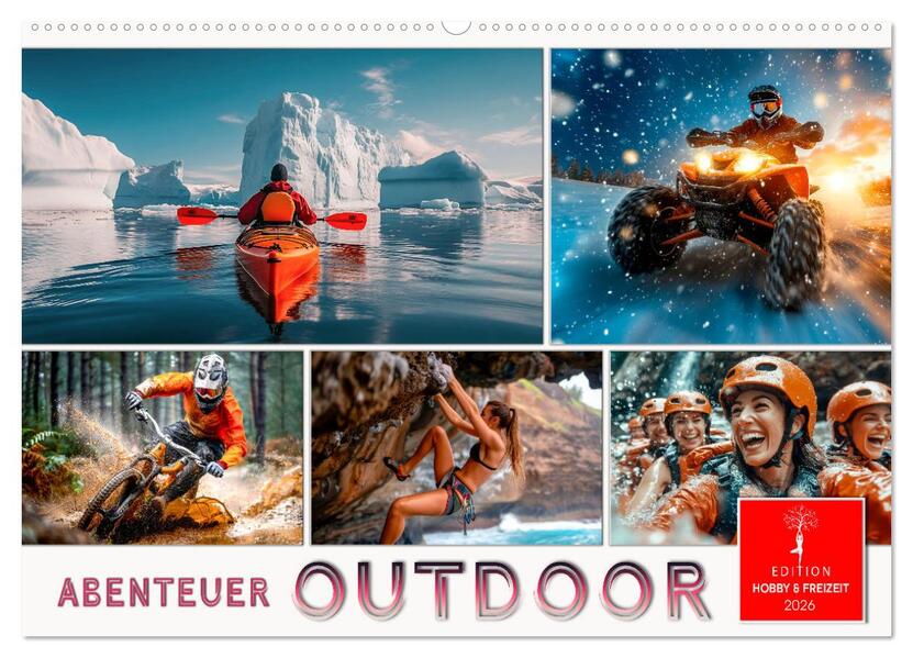 Abenteuer Outdoor (Wandkalender 2026 DIN A2 quer) CALVENDO Monatskalender