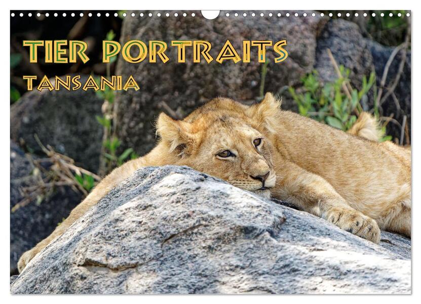 Tier Portraits Tansania (Wandkalender 2026 DIN A3 quer) CALVENDO Monatskalender