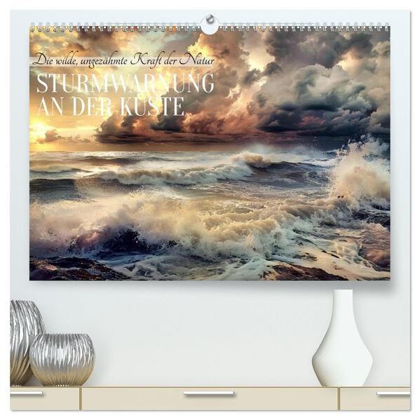 Sturmwarnung an der Küste (hochwertiger Premium Wandkalender 2026 DIN A2 quer) Kunstdruck in Hochglanz
