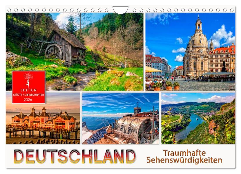 Deutschland - traumhafte Sehenswürdigkeiten (Wandkalender 2026 DIN A4 quer) CALVENDO Monatskalender