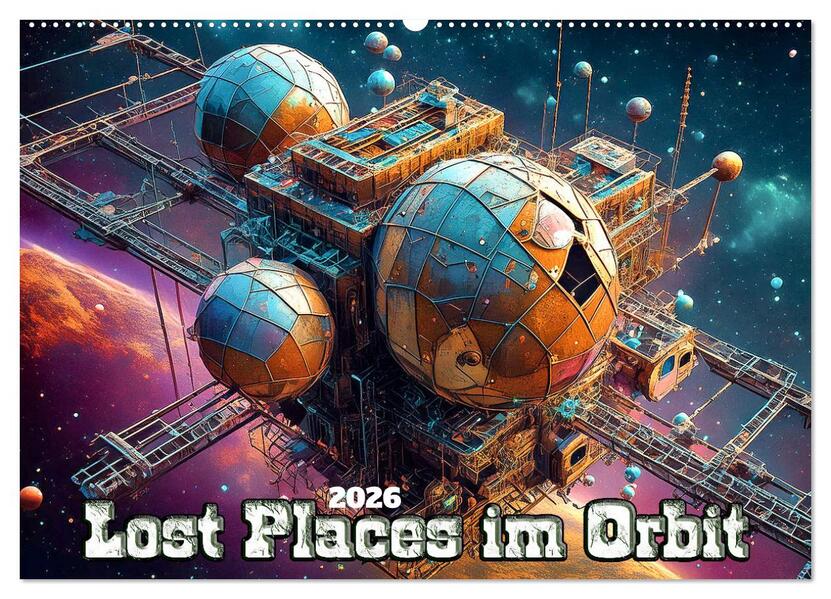 Lost Places im Orbit (Wandkalender 2026 DIN A2 quer) CALVENDO Monatskalender