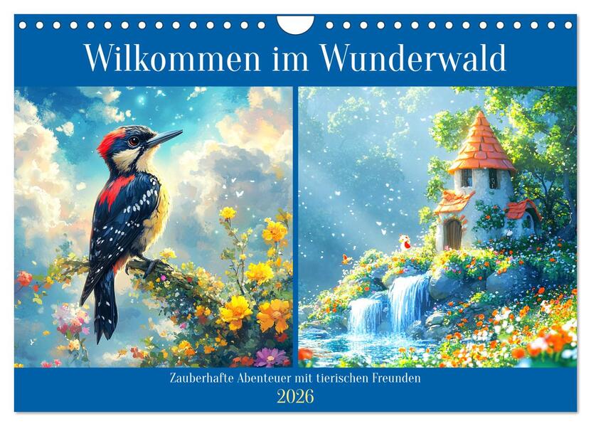 Willkommen im Wunderwald. Zauberhafte Abenteuer mit tierischen Freunden (Wandkalender 2026 DIN A4 quer) CALVENDO Monatskalender