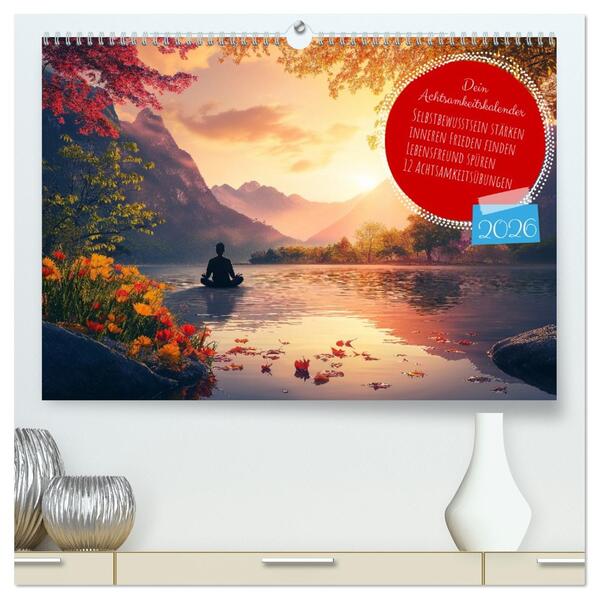 Dein Achtsamkeitskalender (hochwertiger Premium Wandkalender 2026 DIN A2 quer) Kunstdruck in Hochglanz