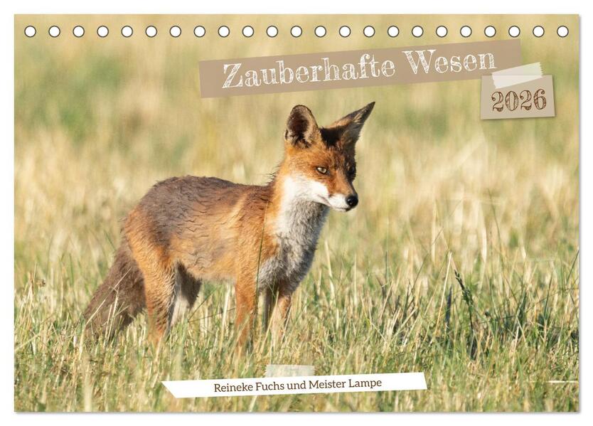 Zauberhafte Wesen - Reineke Fuchs und Meister Lampe (Tischkalender 2026 DIN A5 quer) CALVENDO Monatskalender
