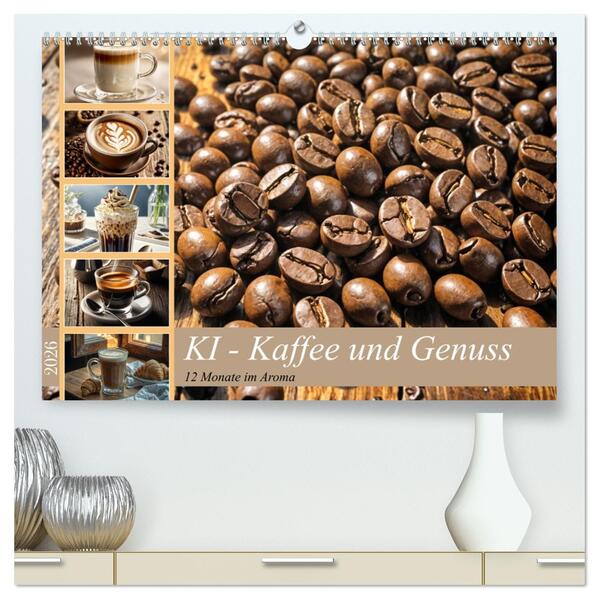 KI - Kaffee und Genuss 12 Monate im Aroma (hochwertiger Premium Wandkalender 2026 DIN A2 quer) Kunstdruck in Hochglanz