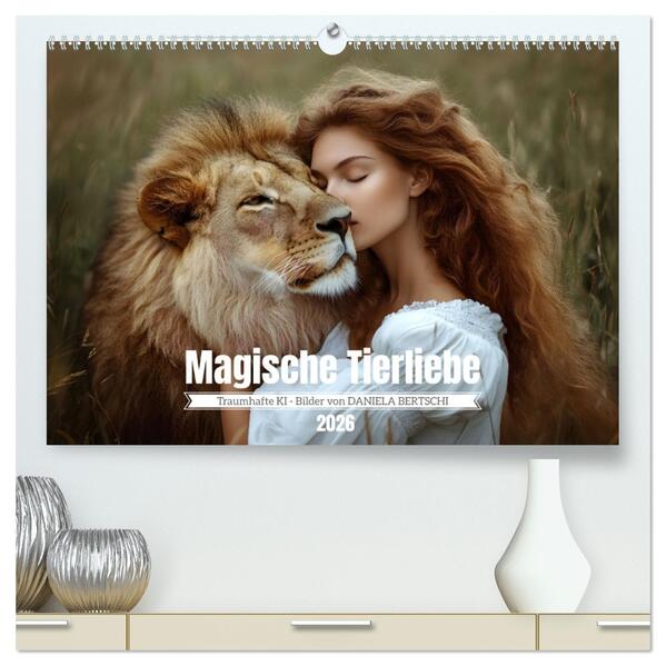 Magische Tierliebe (hochwertiger Premium Wandkalender 2026 DIN A2 quer) Kunstdruck in Hochglanz