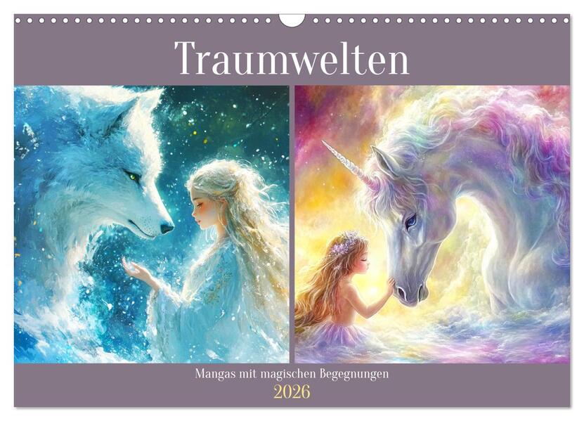 Traumwelten. Mangas mit magischen Begegnungen (Wandkalender 2026 DIN A3 quer) CALVENDO Monatskalender