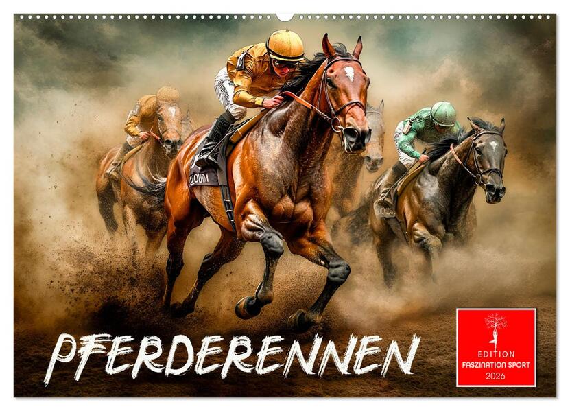 Pferderennen (Wandkalender 2026 DIN A2 quer) CALVENDO Monatskalender