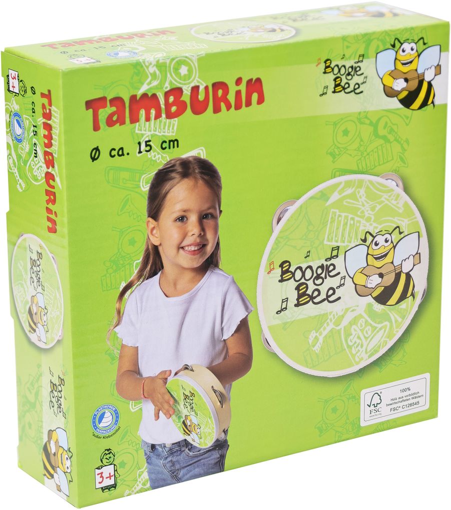 Boogie Bee Holz Tamburin #15 cm