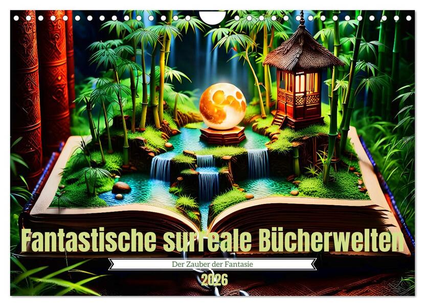 Fantastische surreale Bücherwelten (Wandkalender 2026 DIN A4 quer) CALVENDO Monatskalender
