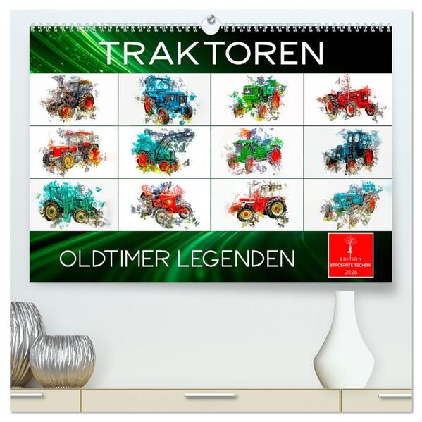 Traktoren Oldtimer Legenden (hochwertiger Premium Wandkalender 2026 DIN A2 quer) Kunstdruck in Hochglanz